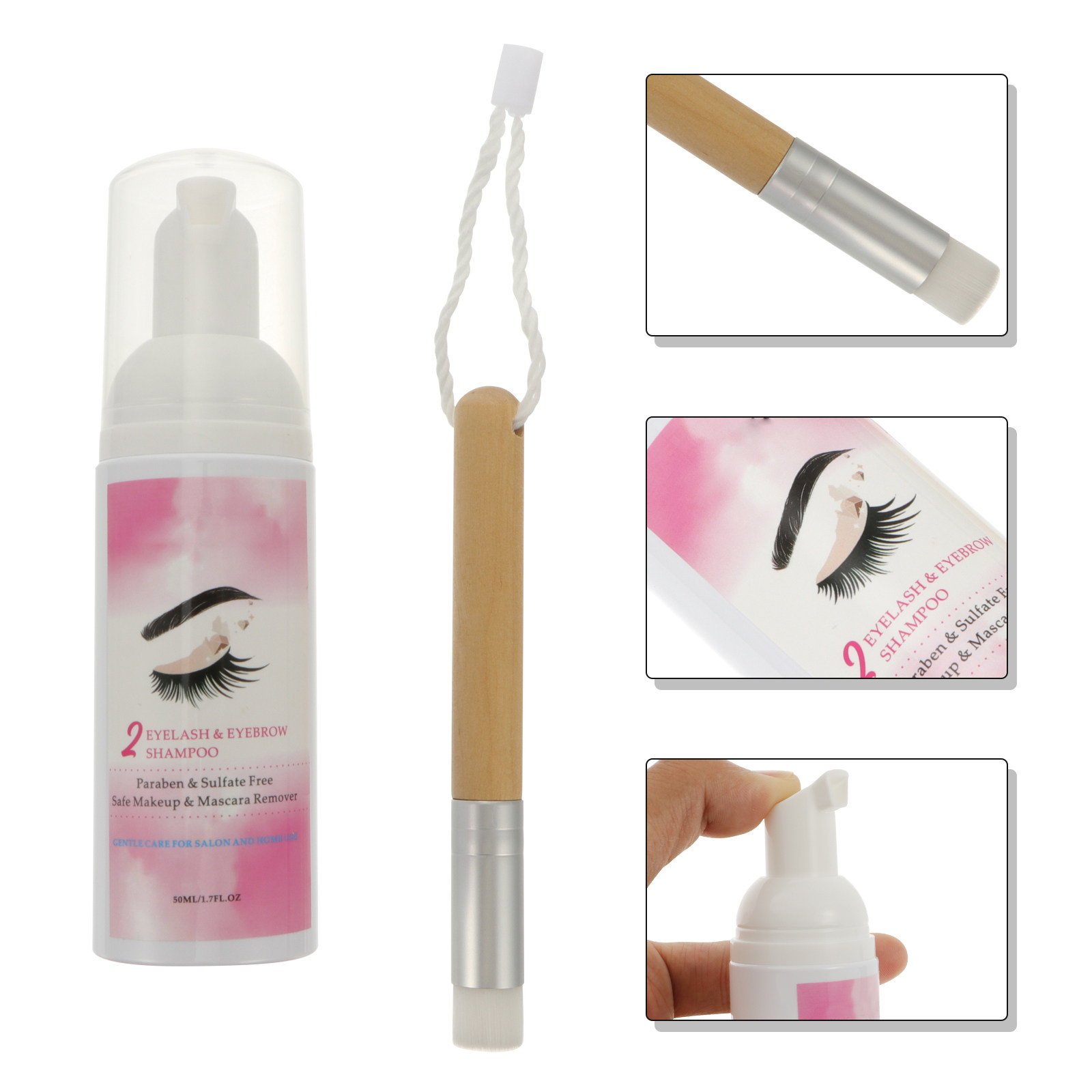 Eyelash Extension Foam Cleanser - Champú para extensiones de pestañas, 50