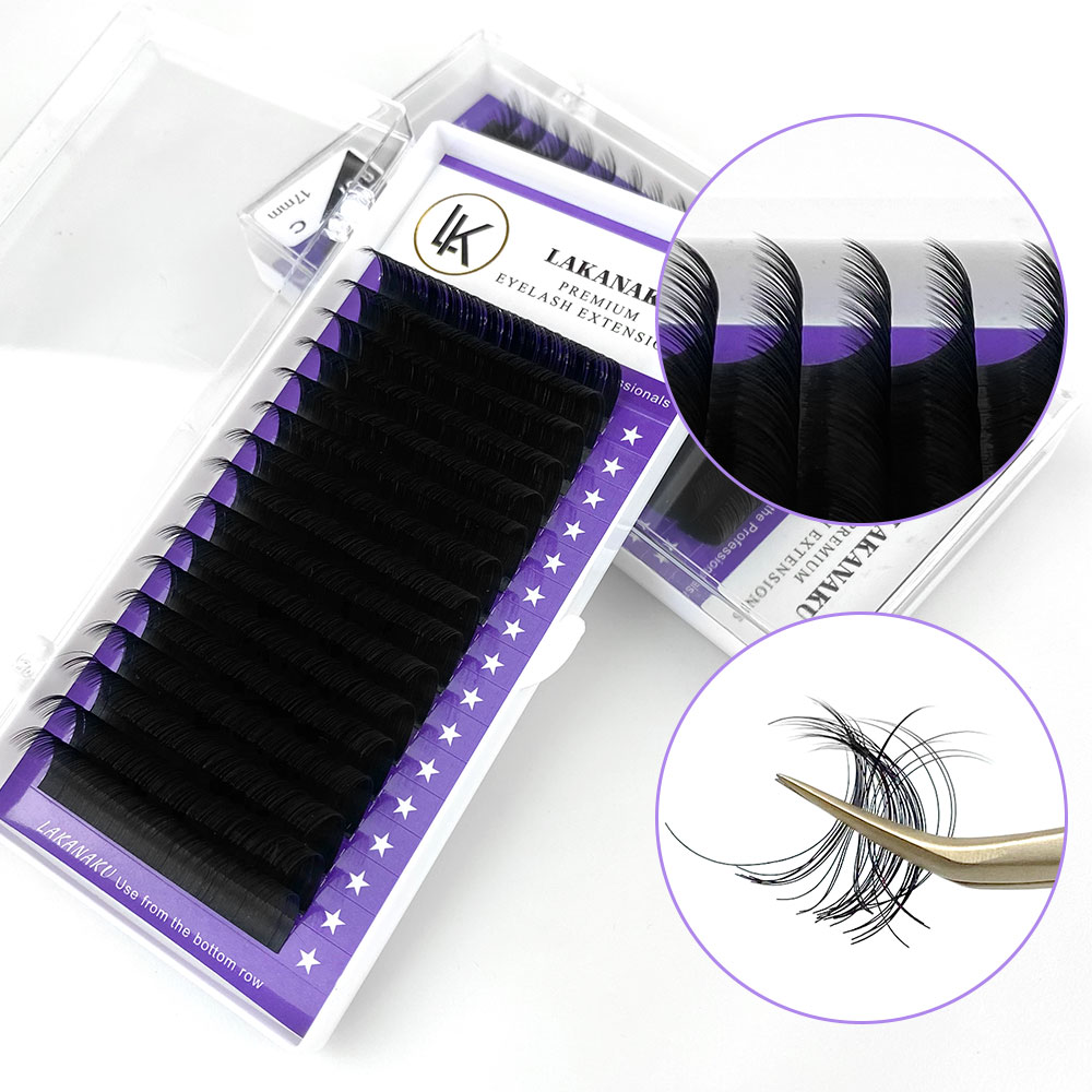 Eyelash Extension Equipment - LAKANAKU-extensiones de pestañas con volumen mate,