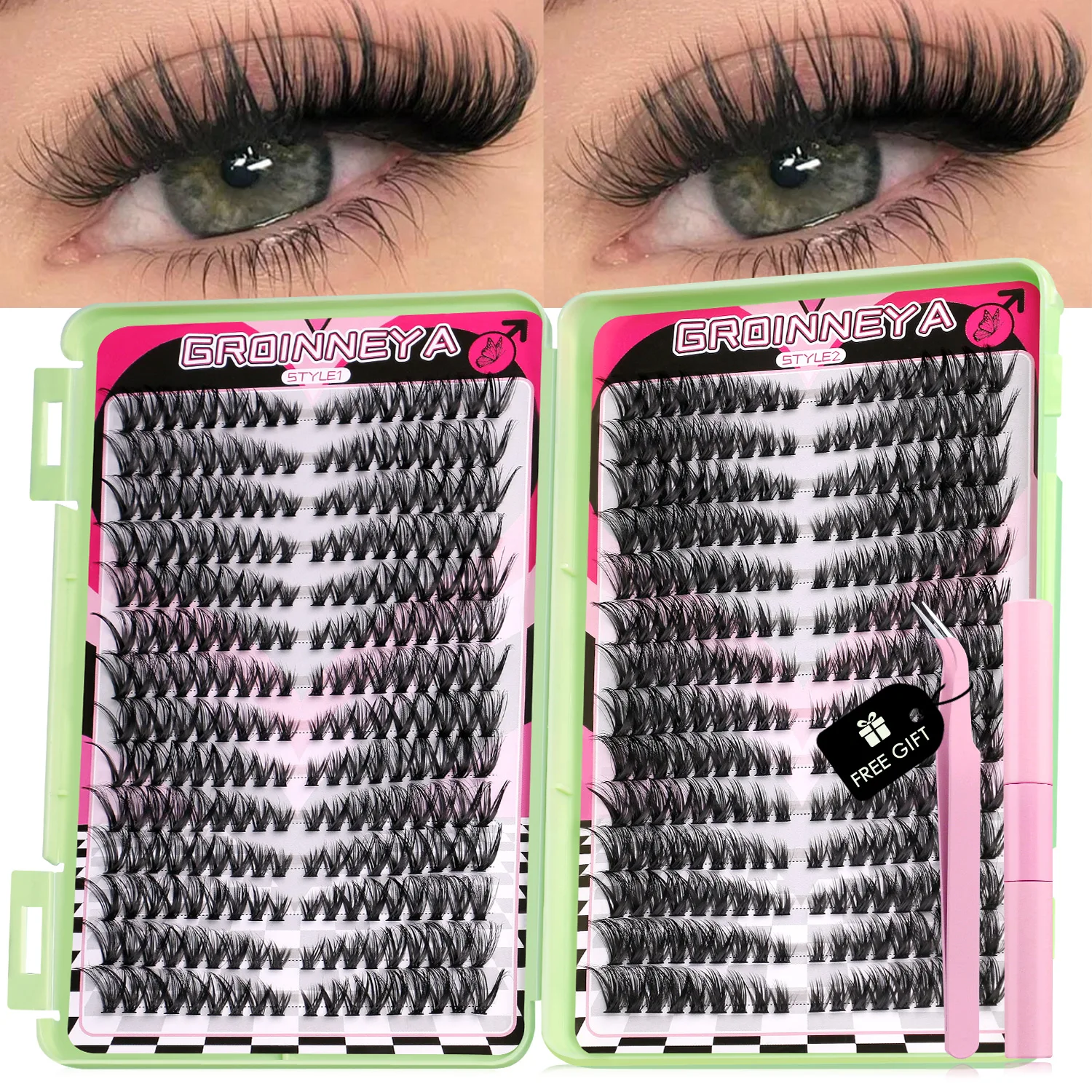 Individual Lash Tray - GROINNEYA Kit de pestañas en racimo