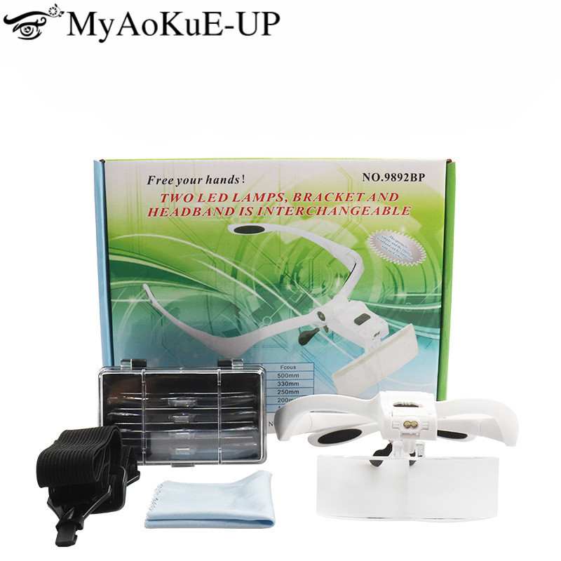 Eyelash Extension With Glasses - Lupa de 5 lentes ajustable con