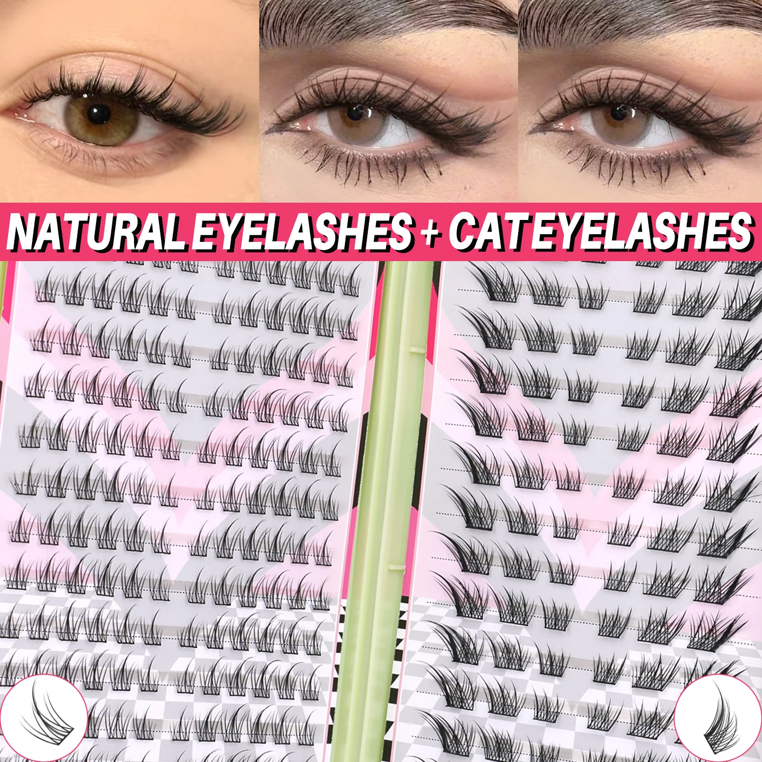 Individual Lash Tray - Grupos de pestañas GROINNEYA, 320 Uds.,