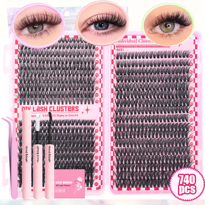Eyelash Extension Look - 30D40D50D80D Kit de extensión de pestañas