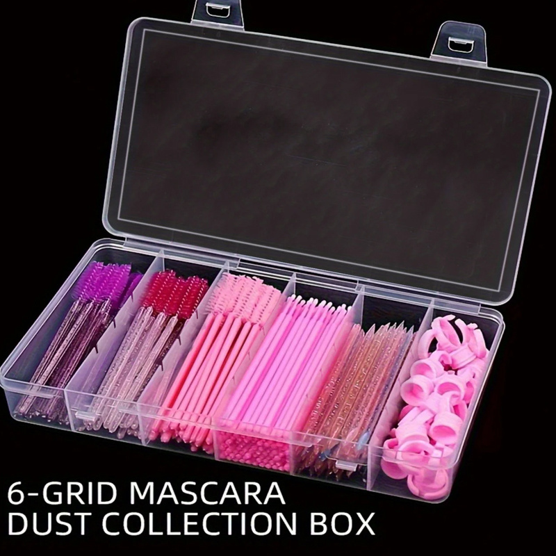 Eyelash Extension Equipment - Caja de almacenamiento de 6 compartimentos,
