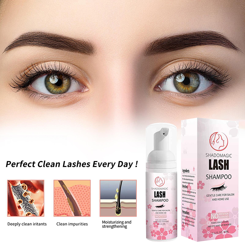 【A】Champú para pestañas de 60  - Eyelash Extension Foam Cleanser reseña y precio