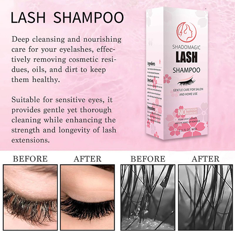 【A】Champú para pestañas de 60  - Eyelash Extension Foam Cleanser reseña y precio