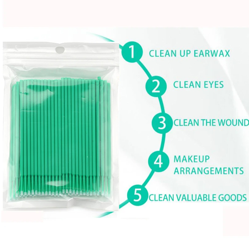 50/100 Uds microcepillos desec - Eyelash Extension Eyeliner reseña y precio