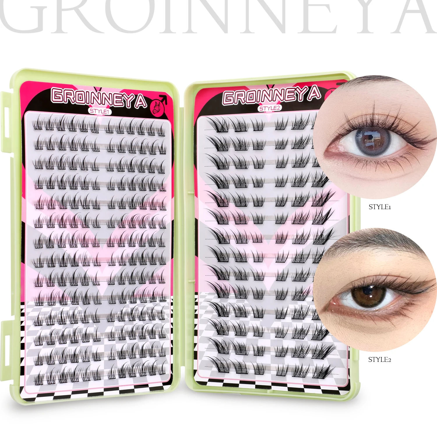Grupos de pestañas GROINNEYA,  - Individual Lash Tray reseña y precio